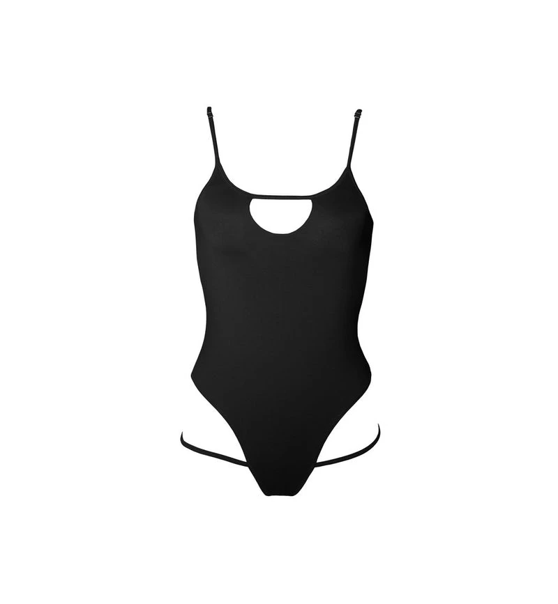 Hamade Activewear Hollow Front Bodysuit - Black 4 Hamade Activewear Hollow Front Bodysuit - Black - Image 4