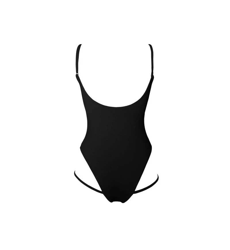 Hamade Activewear Hollow Front Bodysuit - Black 5 Hamade Activewear Hollow Front Bodysuit - Black - Image 5