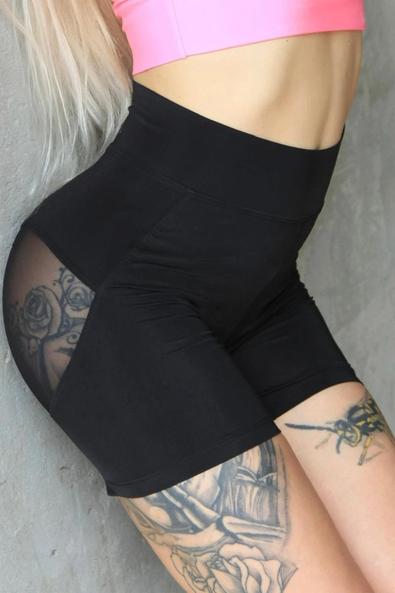Yurchak Black Eyed Peach Shorts - Black 2 Yurchak Black Eyed Peach Shorts - Black - Image 2