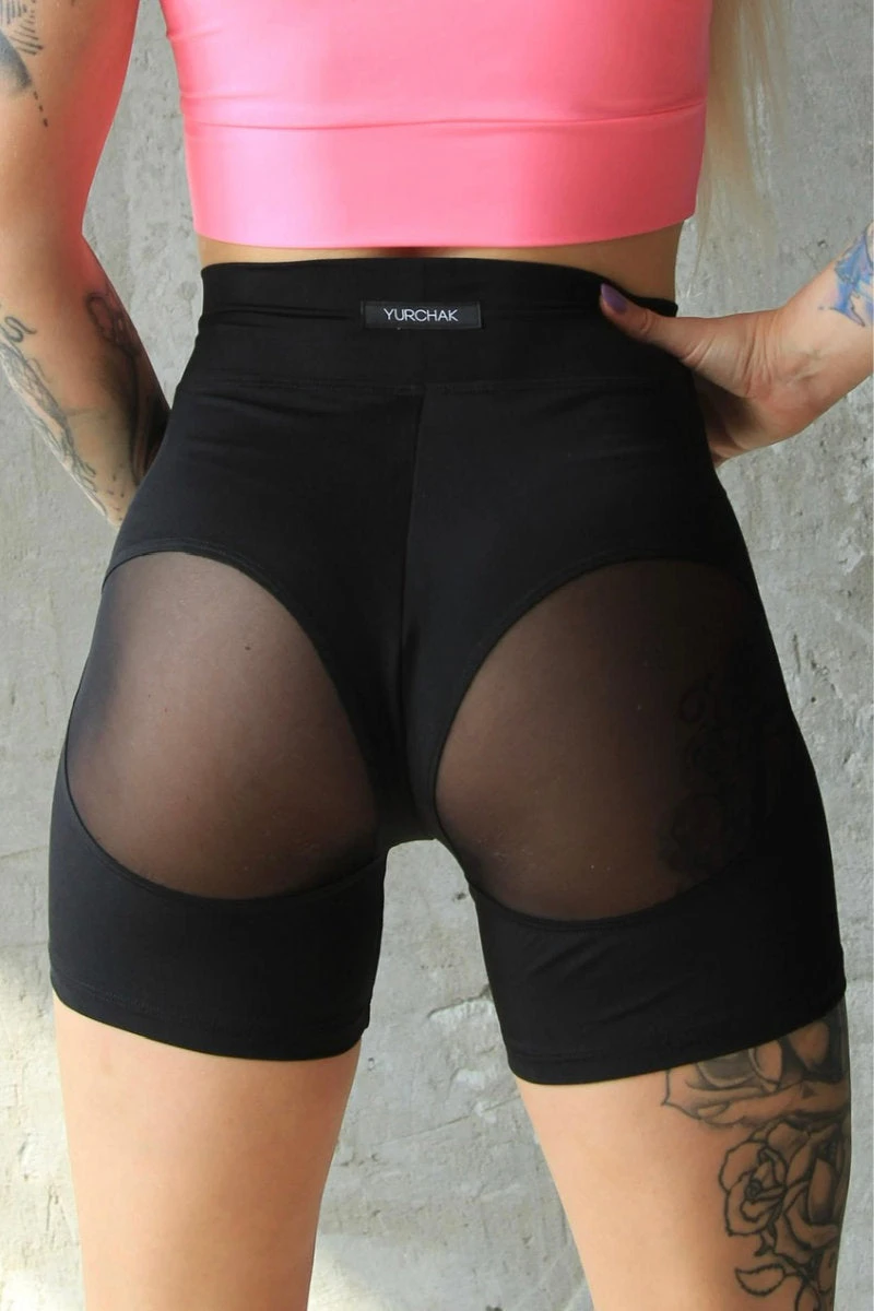 Yurchak Black Eyed Peach Shorts - Black 1 Yurchak Black Eyed Peach Shorts - Black