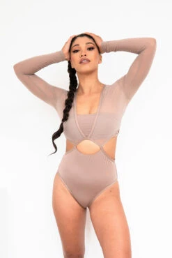 Lunalae Diana Bodysuit - Recycled Mocha -Pole Wear Shop 2021101 LunaLae4615