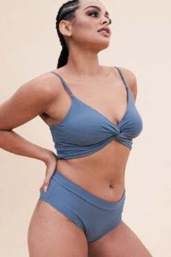 Lunalae Low Waist Shorts - Ribbed Steel Blue -Pole Wear Shop 221011 LunaLae 05 0207