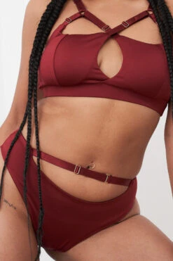 Lunalae Hannah Low Waist Bottoms - Recycled Burgundy 8 Lunalae Hannah Low Waist Bottoms - Recycled Burgundy -Pole Wear Shop 221011 LunaLae 49 1976