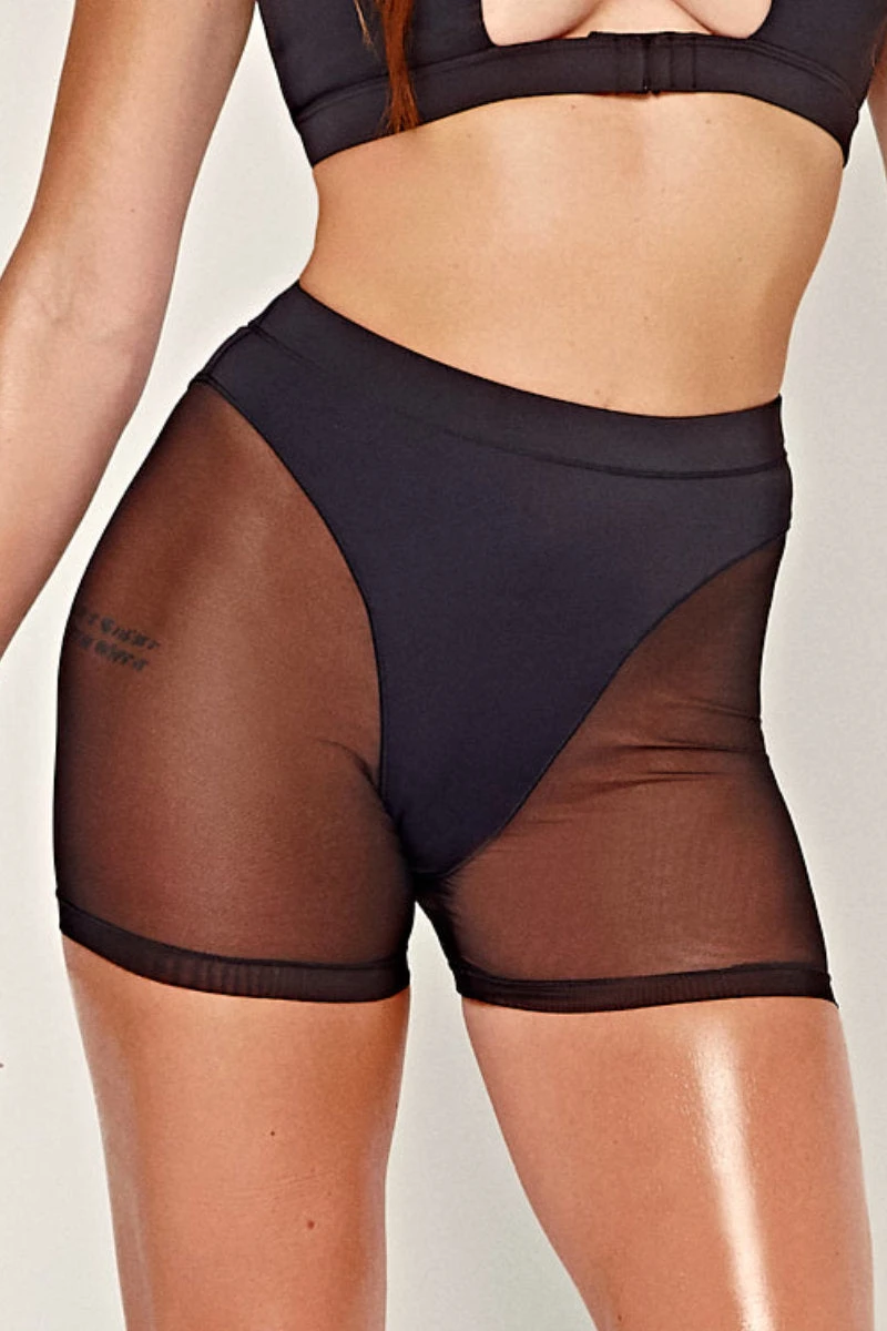 CXIX Dollhaus Mesh Biker Shorts - Black 1 CXIX Dollhaus Mesh Biker Shorts - Black