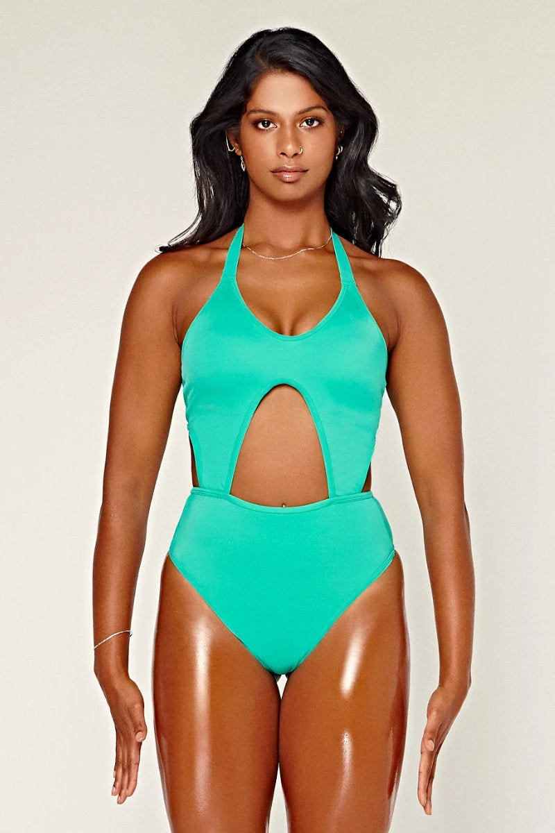 CXIX Dollhaus Halter Bodysuit - Aqua 1 CXIX Dollhaus Halter Bodysuit - Aqua