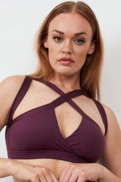 Lunalae Tia Strappy Crossover Top - Recycled Mulberry -Pole Wear Shop 230329 LUNALAE 11 0550