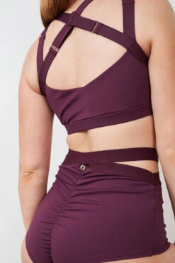 Lunalae Tia Strappy Crossover Top - Recycled Mulberry -Pole Wear Shop 230329 LUNALAE 11 0575