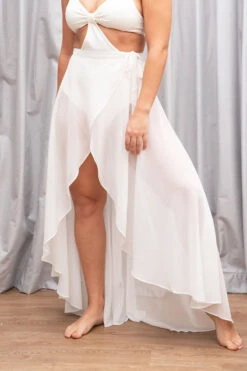 Lunalae High Waist Wrap Dance Skirt - White -Pole Wear Shop 3 bd18062d ac59 4016 8ff1 0952e8695591