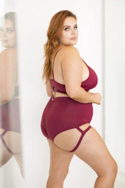 Lunalae Lure You High Waisted Garter Shorts - Wine 15 Lunalae Lure You High Waisted Garter Shorts - Wine -Pole Wear Shop 6R7A8663 353a0dd3 879c 4c4d 8ffc c5d9a8bf99a8