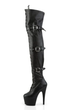 Pleaser USA Adore-3028 7inch Thigh High Pleaser Boots - Matte Black -Pole Wear Shop ADORE 3028 BPU M05