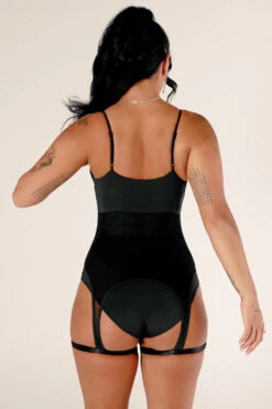 Featured Products -Pole Wear Shop BaddiesGarterBodysuitBlackBack