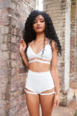 Lunalae Bella Top - White -Pole Wear Shop BellaTop HWGartershorts white2