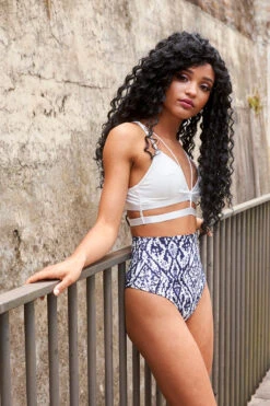 Lunalae Bella Top - White -Pole Wear Shop BellaTop IkatHL2