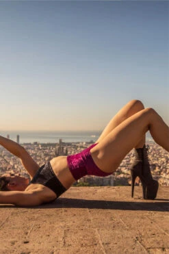 Dragonfly Betty High-Waisted Shorts - Velvet Ruby 8 Dragonfly Betty High-Waisted Shorts - Velvet Ruby -Pole Wear Shop Bety ruby