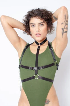 Rolling Jane Bodysuit - Military Green -Pole Wear Shop Copiade MG 6926