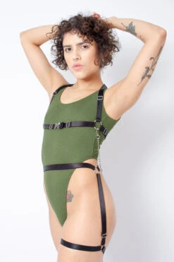 Rolling Jane Bodysuit - Military Green -Pole Wear Shop Copiade MG 6928
