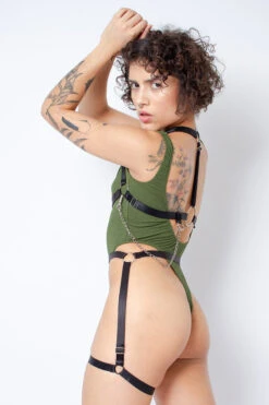 Rolling Jane Bodysuit - Military Green -Pole Wear Shop Copiade MG 6935