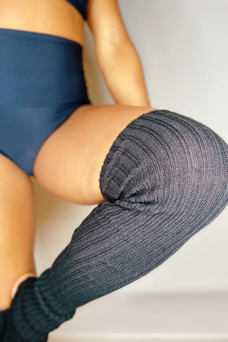 Thigh High Legwarmers - Black 3 Thigh High Legwarmers - Black - Image 3