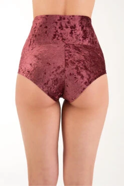 Dragonfly Betty High-Waisted Shorts - Velvet Amaranth 5 Dragonfly Betty High-Waisted Shorts - Velvet Amaranth -Pole Wear Shop DF Velvet Betty shorts amaranth3