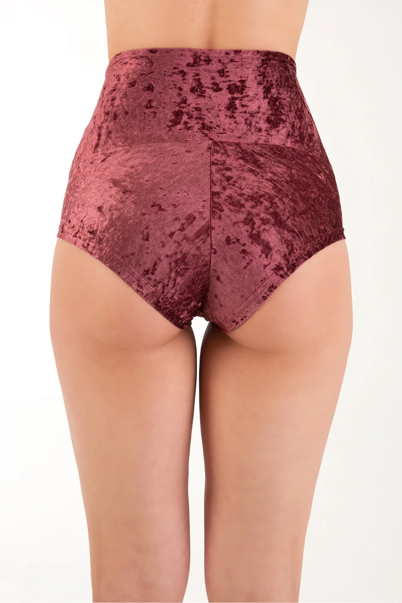 Dragonfly Betty High-Waisted Shorts - Velvet Amaranth 3 Dragonfly Betty High-Waisted Shorts - Velvet Amaranth - Image 3