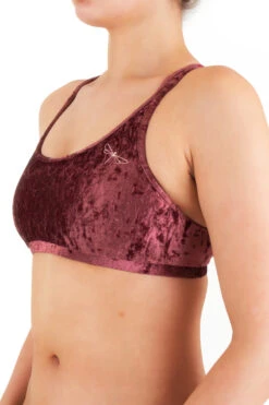 Dragonfly Nicole Top - Velvet Amaranth -Pole Wear Shop DF Velvet Nicole top amaranth2