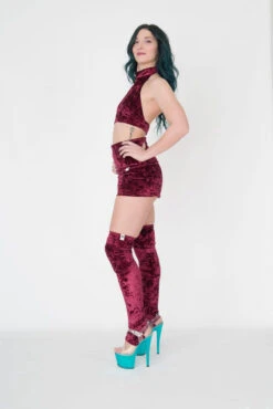 Paradise Chick Animal Leg Warmers (with Kneepads) - Burgundy Velvet