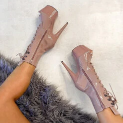 Hella Heels LipKit Open Toe 7inch Boots - Boujee -Pole Wear Shop File 026 Edit