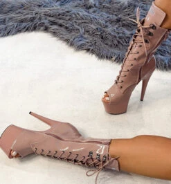 Hella Heels LipKit Open Toe 7inch Boots - Boujee -Pole Wear Shop File 028 Edit