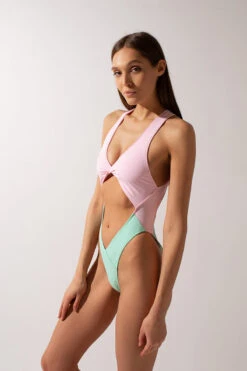 Shark Polewear Benita Bodysuit - Baby Pink/Mint -Pole Wear Shop IMG 0148