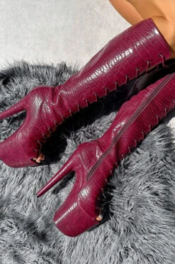 Hella Heels I Don't Bite Open Toe Knee High Boots - 8inch 7 Hella Heels I Don't Bite Open Toe Knee High Boots - 8inch -Pole Wear Shop IMG 0418