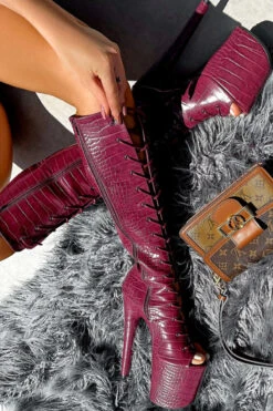 Hella Heels I Don't Bite Open Toe Knee High Boots - 8inch 8 Hella Heels I Don't Bite Open Toe Knee High Boots - 8inch -Pole Wear Shop IMG 0430 545135e9 1e02 42a2 b4a3 b6ffe61a3803