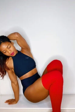 Thigh High Legwarmers - Red 7 Thigh High Legwarmers - Red -Pole Wear Shop IMG 0725