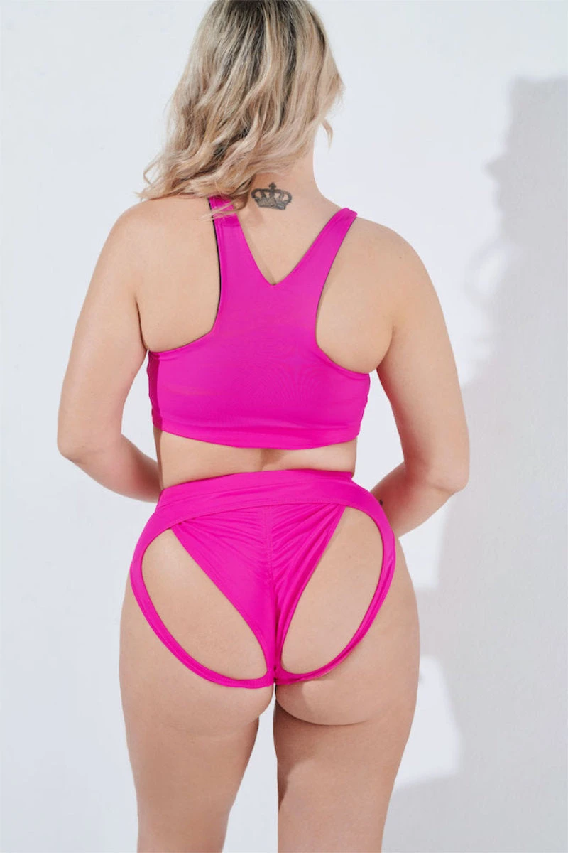 RAD Lover Reversible Top - Hot Pink/Black 2 RAD Lover Reversible Top - Hot Pink/Black - Image 2