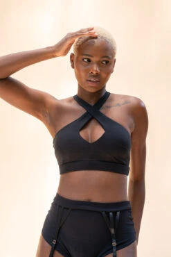 Lunalae Roxy Top - Recycled Black -Pole Wear Shop LunaLae 22 1177