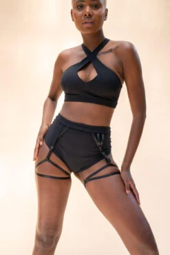 Lunalae Roxy Top - Recycled Black -Pole Wear Shop LunaLae 22 1194