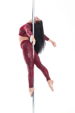 Paradise Chick Superhero Series Ultra Grip Crop Top - Cherry Leopard -Pole Wear Shop MG 1963 copy 1