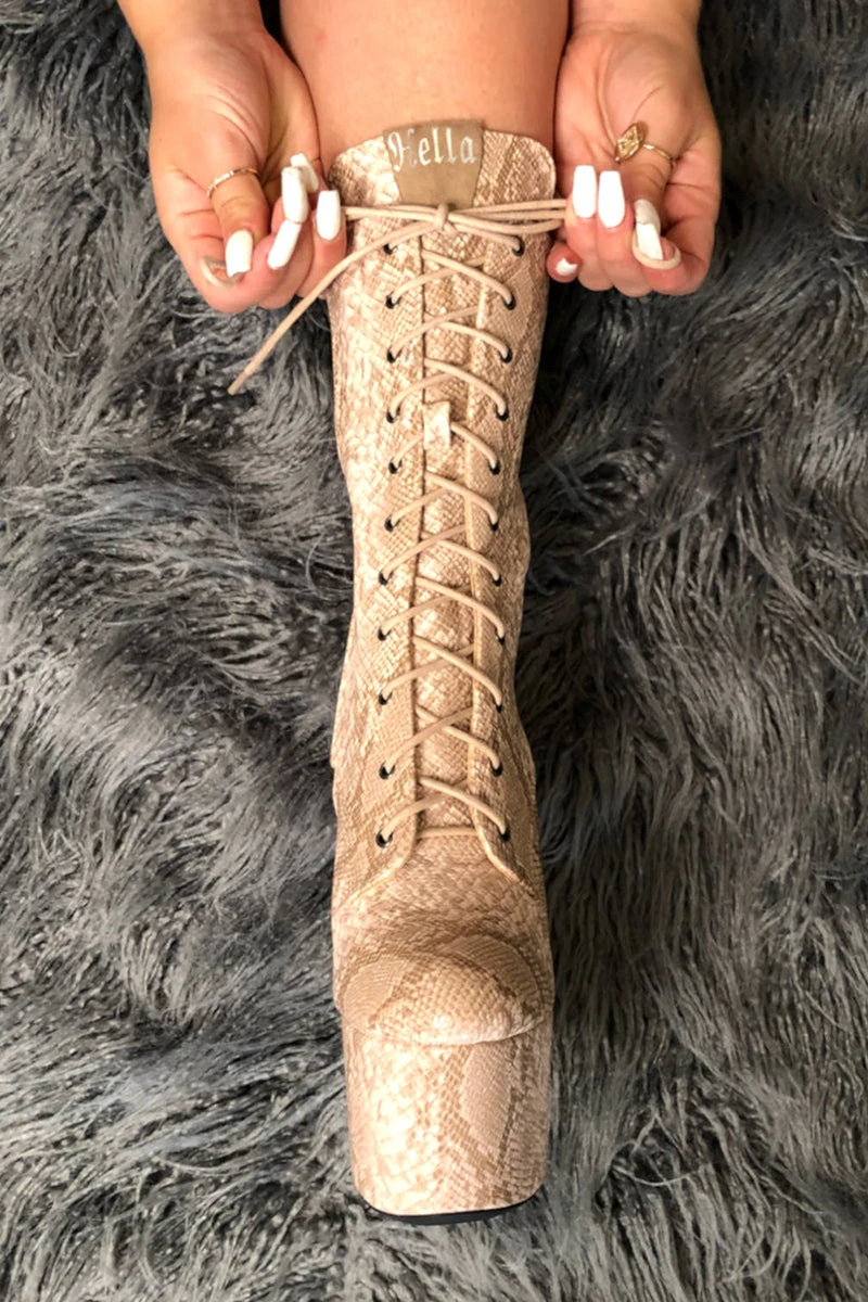 Hella Heels Milksnake Boots - 7inch 2 Hella Heels Milksnake Boots - 7inch - Image 2