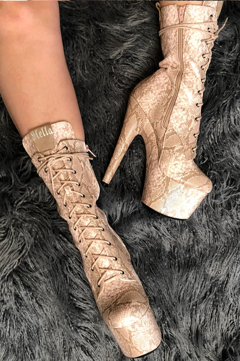 Hella Heels Milksnake Boots - 7inch 1 Hella Heels Milksnake Boots - 7inch