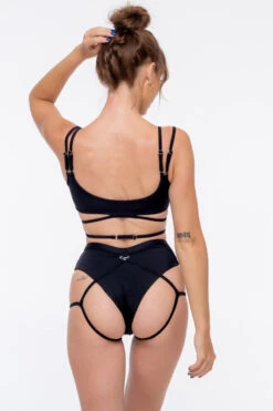 Nona Perkasa Moonflower Bottoms - Black -Pole Wear Shop MoonflowerBlack04