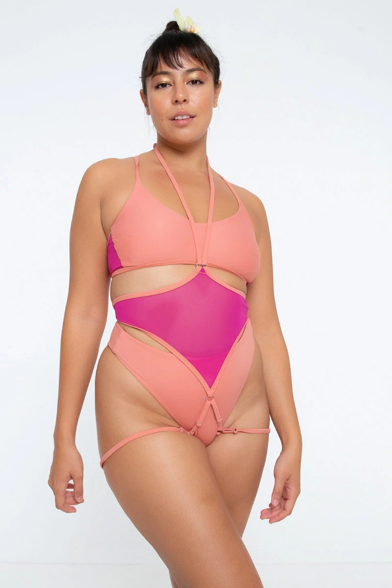 Nona Perkasa Night Lily Body Garter - Coral Pink/Fuschia 1 Nona Perkasa Night Lily Body Garter - Coral Pink/Fuschia