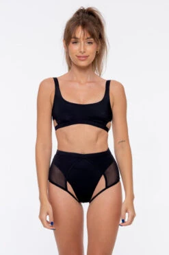 Nona Perkasa Orchid Body Harness - Black/Black -Pole Wear Shop OrchidHBLack01