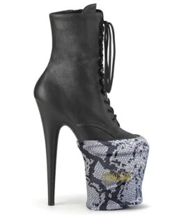 Pleaser USA Shoe Protectors - White Snake Print
