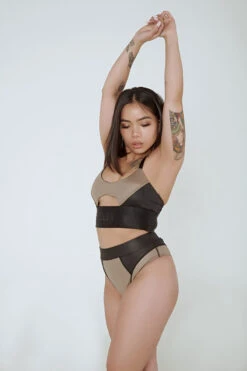 CXIX Riding Solo High Waist Bottoms - Black/Mink -Pole Wear Shop Riding Solo Top Bottoms Mink Active wear Poledance dance Aerialist 10 2b995781 d534 475c b391 00fe46b83dde