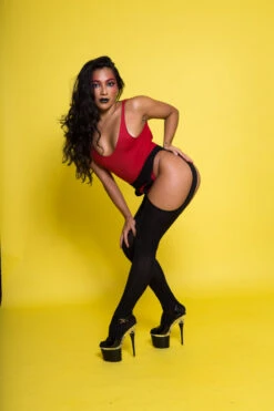 Rolling Peek-a-boo Tights - Black (3 Sizes Available) 10 Rolling Peek-a-boo Tights - Black (3 Sizes Available) -Pole Wear Shop Rolling 894