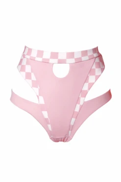 Hamade Activewear High Waisted Bottoms - Checkered Light Pink 14 Hamade Activewear High Waisted Bottoms - Checkered Light Pink -Pole Wear Shop SS23 03