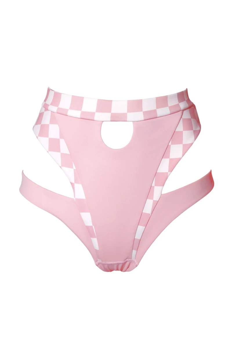 Hamade Activewear High Waisted Bottoms - Checkered Light Pink 7 Hamade Activewear High Waisted Bottoms - Checkered Light Pink - Image 7