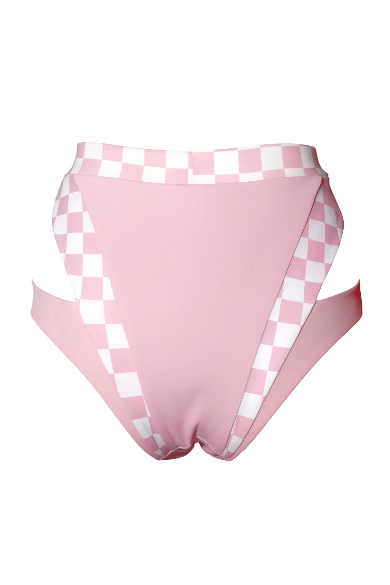 Hamade Activewear High Waisted Bottoms - Checkered Light Pink 8 Hamade Activewear High Waisted Bottoms - Checkered Light Pink - Image 8