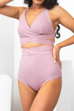 Lunalae Tara High Waisted Bottoms - Recycled Mauve 6 Lunalae Tara High Waisted Bottoms - Recycled Mauve -Pole Wear Shop TaraHighWaistBottoms11