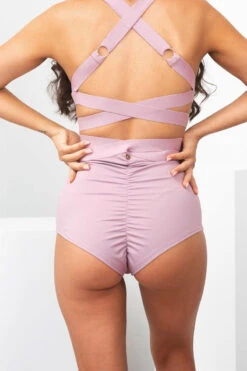Lunalae Tara High Waisted Bottoms - Recycled Mauve 7 Lunalae Tara High Waisted Bottoms - Recycled Mauve -Pole Wear Shop TaraHighWaistBottoms12