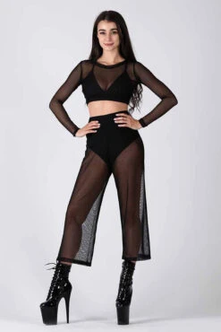 REV ACTIV Mesh Flow Pants - Black -Pole Wear Shop black mesh long set pleasure 2
